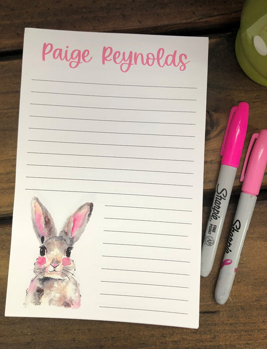 Watercolor Rabbit Personalized Notepad