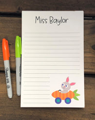 Carrot Car Personalized Notepad