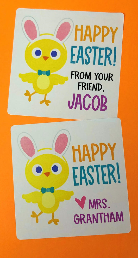 Carrot Car Easter Square Stickers