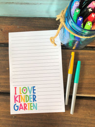 I Love Kindergarten Notepad