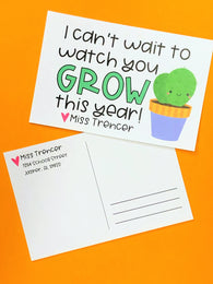 Cactus Personalized Teacher Postcards