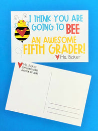 Bumble Bee Personalized Teacher Postcards