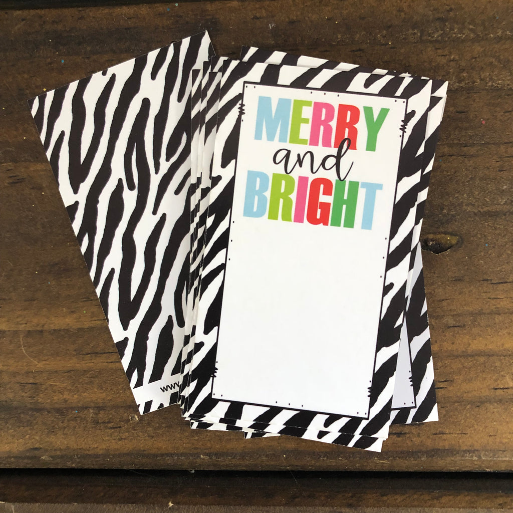 Zebra Merry Christmas Christmas Gift Tags DoodleBugsPaper