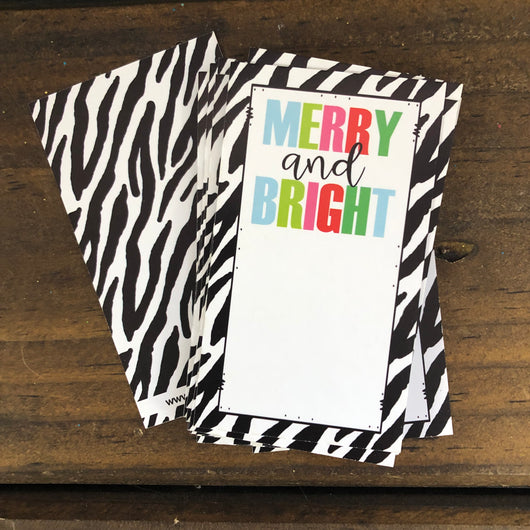 Zebra Merry Christmas Christmas Gift Tags