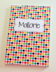 Rainbow Dots Personalized Top Spiral Steno Notebook