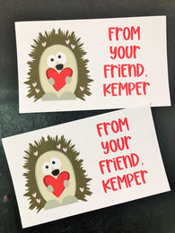 Hedgehog Valentine Treat Tags
