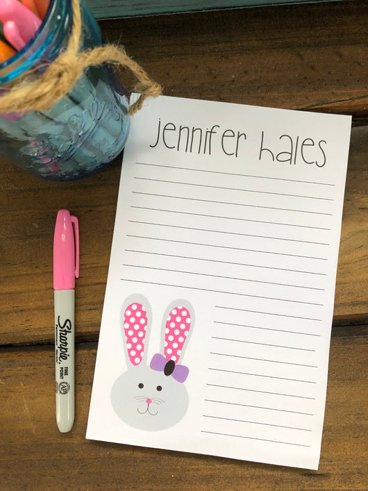 Big Ear Bunny Girl Personalized Notepad