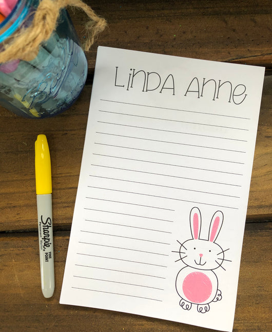 Doodle Easter Bunny Personalized Notepad
