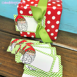 Leopard Santa Hat Christmas Gift Tags