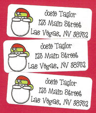 Big Beard Santa Christmas Address Labels