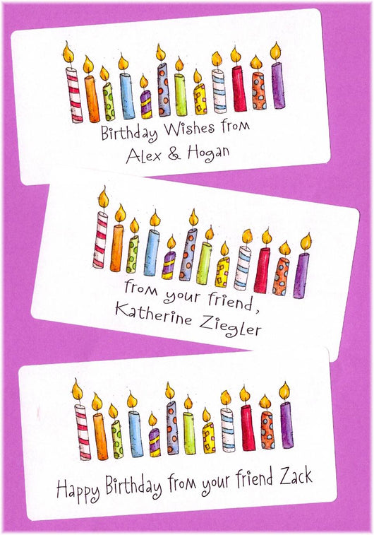 Candles Personalized Rectangle Stickers