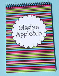 Brown Stripe Personalized Top Spiral Steno Notebook
