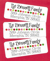 Christmas Polka Dot Line Christmas Address Labels