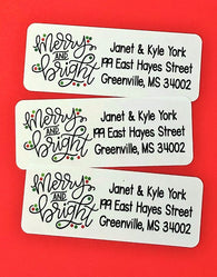 Merry and Bright Christmas Address Labels