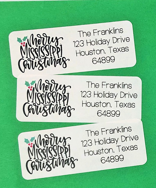 Merry Mississippi Christmas Address Labels
