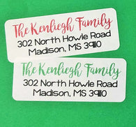 Simple Script Name Christmas Address Labels