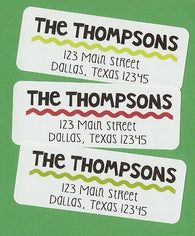 Squiggle Line Christmas Address Labels