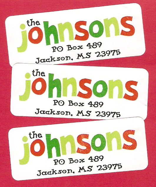 Christmas Colorful Name Address Labels