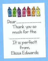 Crayons Kids Thank You Notes