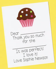 Cupcake Kids Thank You Notes