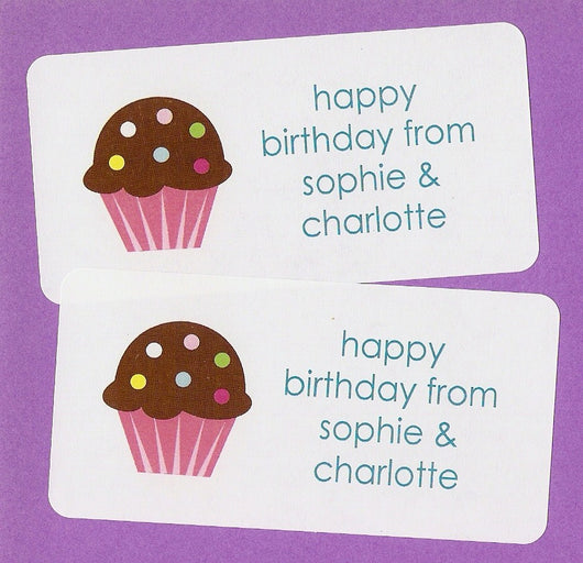 Cupcake Personalized Rectangle Stickers