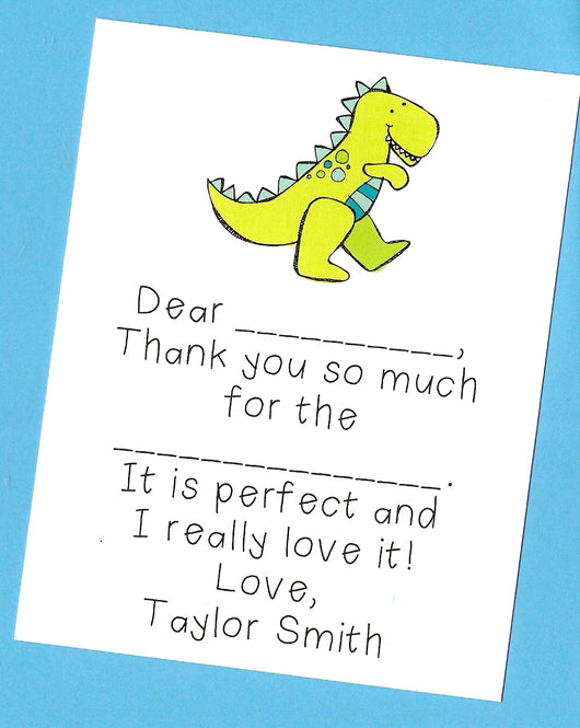 Dinosaur Kids Thank You Notes