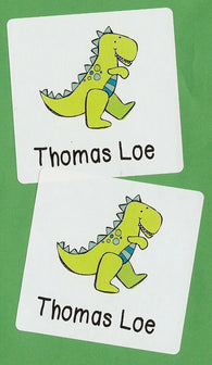 Dinosaur Personalized Square Stickers