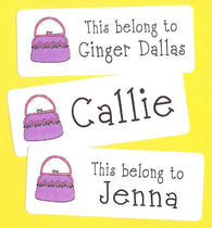 Purple Purse Name Stickers