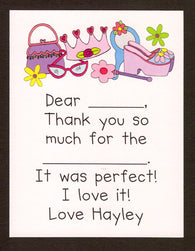 Dress Up Girly Thank You Notes