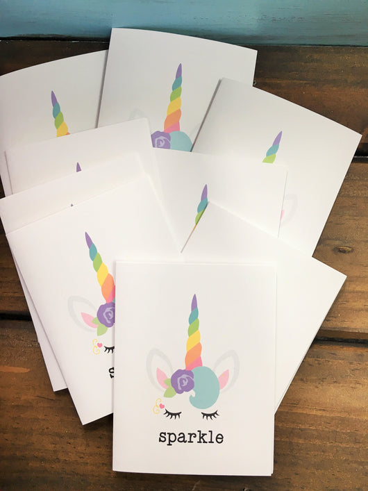 Unicorn Sparkle Folded Note Cards