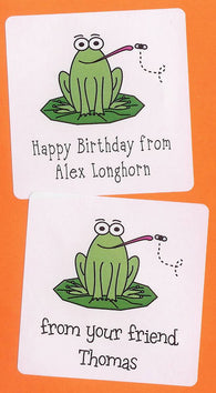 Frog Personalized Square Stickers