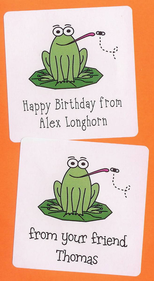 Frog Personalized Square Stickers