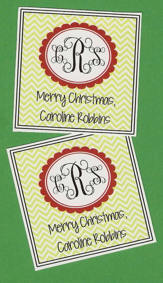 Monogram Christmas Gift Tags