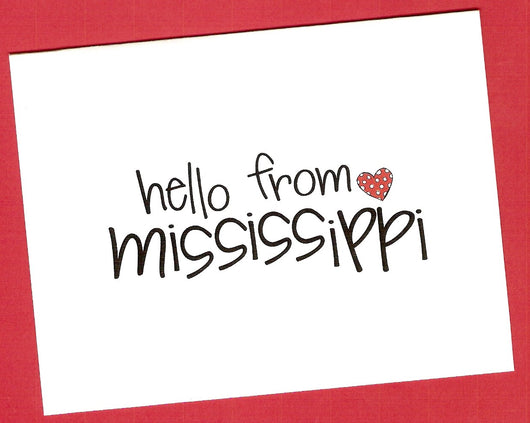 Hello from Mississippi Personalized Note Cards