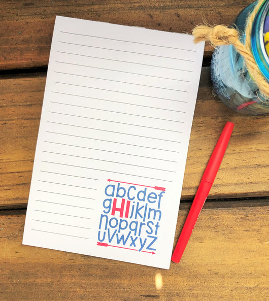Hi Notepad Alphabet HI Notepad – DoodleBugsPaper