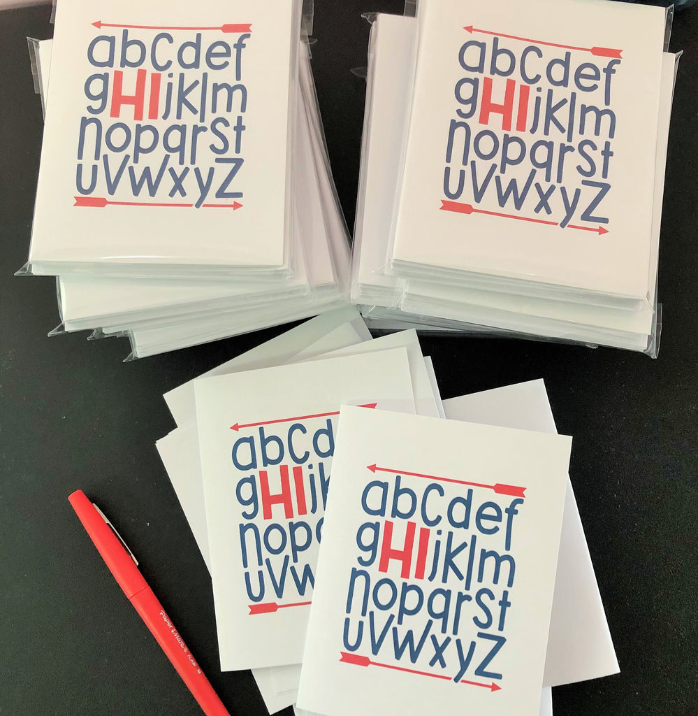 Alphabet Hi Note Cards – DoodleBugsPaper