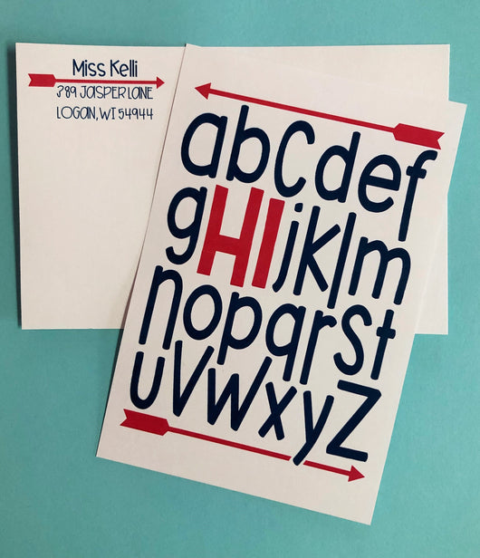Alphabet HI Personalized Teacher Postcards