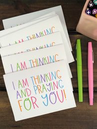 Thinking and Praying Bright Colors Note Cards