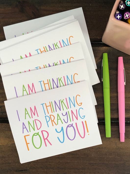 Thinking and Praying Bright Colors Note Cards
