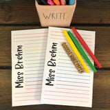 Vertical Name with Rainbow Lines Personalized Notepad