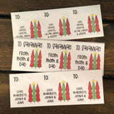 Red and Green Tall Trees Christmas Stickers