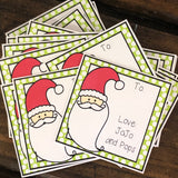 Doodle Santa Christmas Gift Tags