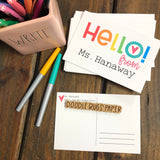 Big Hello with Heart Teacher Postcards