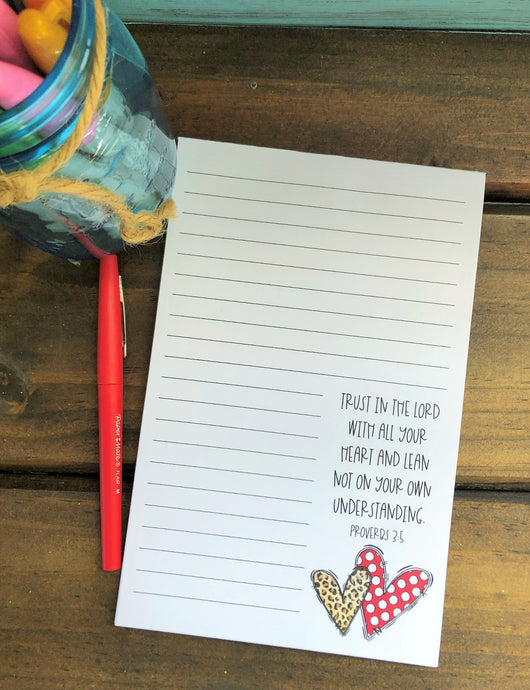 Leopard Heart Trust in the Lord Notepad