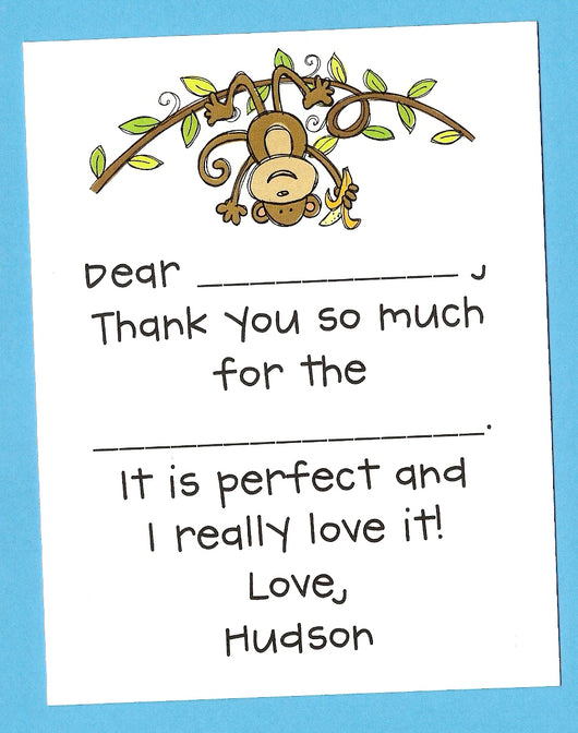 Monkey Thank You Notes