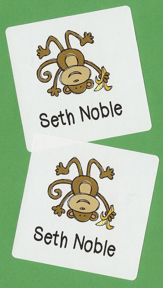 Monkey Personalized Square Stickers