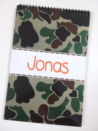 Camouflage Personalized Top Spiral Steno Notebook
