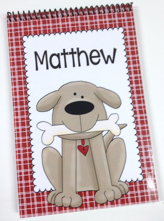 Dog Personalized Top Spiral Steno Notebook
