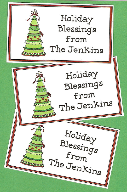 Patchwork Tree Christmas Gift Tags