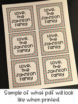 Digital Bunting Valentine Treat Tags (You Print)